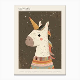 Unicorn In A Knitted Jumper Muted Pastels 1 Poster Canvas Print
