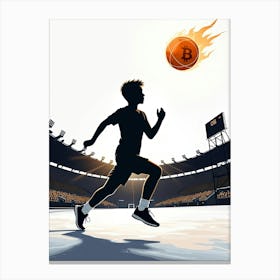 Basketball Player In The Stadium Canvas Print