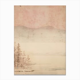 Japan. Hokkaido. Winter: Retro Oriental Aesthetic Landscape Wall Art Home Decoration 1 Canvas Print