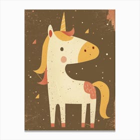 Muted Mustard Coral Mocha Unicorn Canvas Print