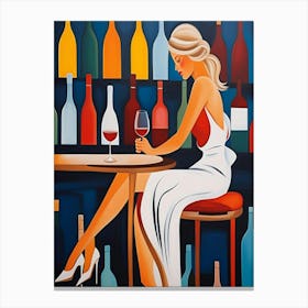 Woman At The Bar Canvas Print