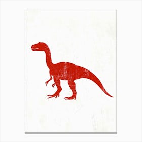 Allosaurus Red Dinosaur Silhouette Canvas Print