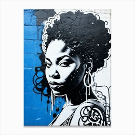 Graffiti Mural Of Beautiful Black Woman 147 Canvas Print