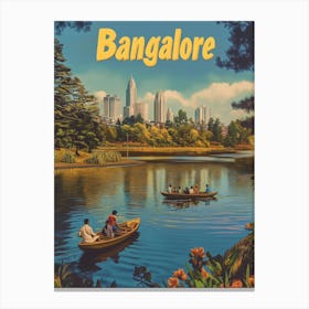 Aihrgdesign A Retro Travel Poster For Bangalore 5 Canvas Print