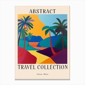 Abstract Travel Collection Poster Cancun Mexico 4 Canvas Print