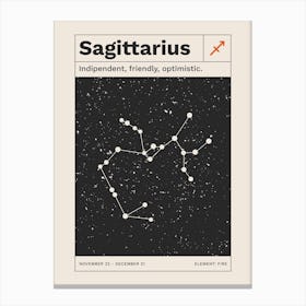 Sagittarius Zodiac Sign Constellation Canvas Print