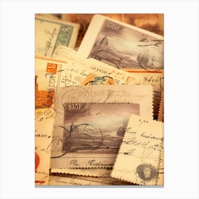 Old Postage Stamps 1 Canvas Print