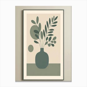 boho Green Vase Print Canvas Print