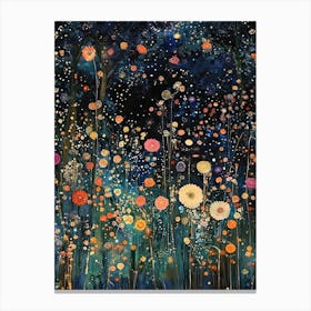 Gustav Klimt Print Night Klimt Poster Klimt Exhibition Poster Painting Wildflower Garden  Full Canvas Print