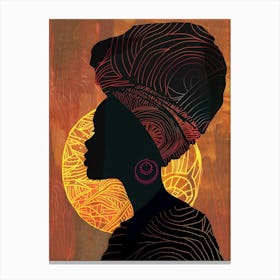 Silhouette Of African Woman Canvas Print