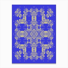 Imperial Japanese Ornate Pattern Blue And Yellow 1 Canvas Print