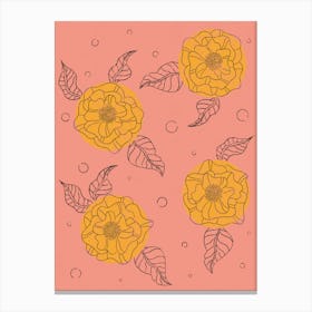 Sketchy Floral Pattern Canvas Print