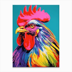 Andy Warhol Style Bird Rooster 3 Canvas Print