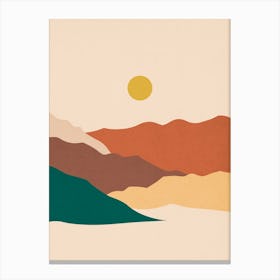 Watercolor sunset landscape 27 Canvas Print