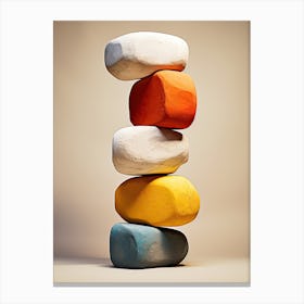 Stacked Rocks, Stones Art 3 Canvas Print