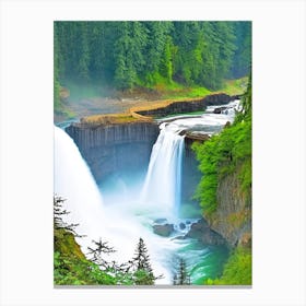 The Lower Falls Of The Lewis River, United States Majestic, Beautiful & Classic (3) Canvas Print