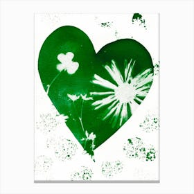 Green Heart Of Flowers Canvas Print
