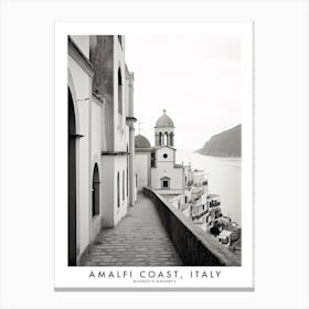 Poster Of Amalfi Coast, Italy, Black And White Analogue Photograph 2 Canvas Print