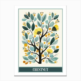 Chestnut Tree Flat Illustration 4 Poster Canvas Print