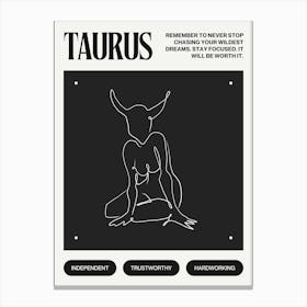 Taurus Zodiac Sign Canvas Print