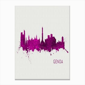 Genoa Italy City Purple Canvas Print