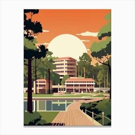 Emirgan Park Modern Pixel Art 4 Canvas Print