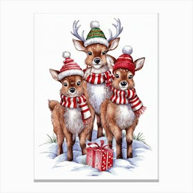 Christmas Deer Canvas Print