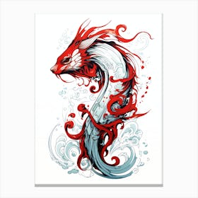 Dragon Koi Fish Canvas Print