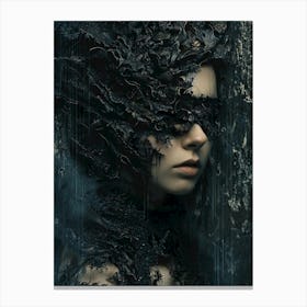 Gothic Girl In A Forest Canvas Print