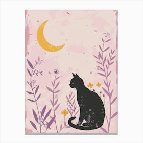 Cat In The Moonlight 4 Canvas Print
