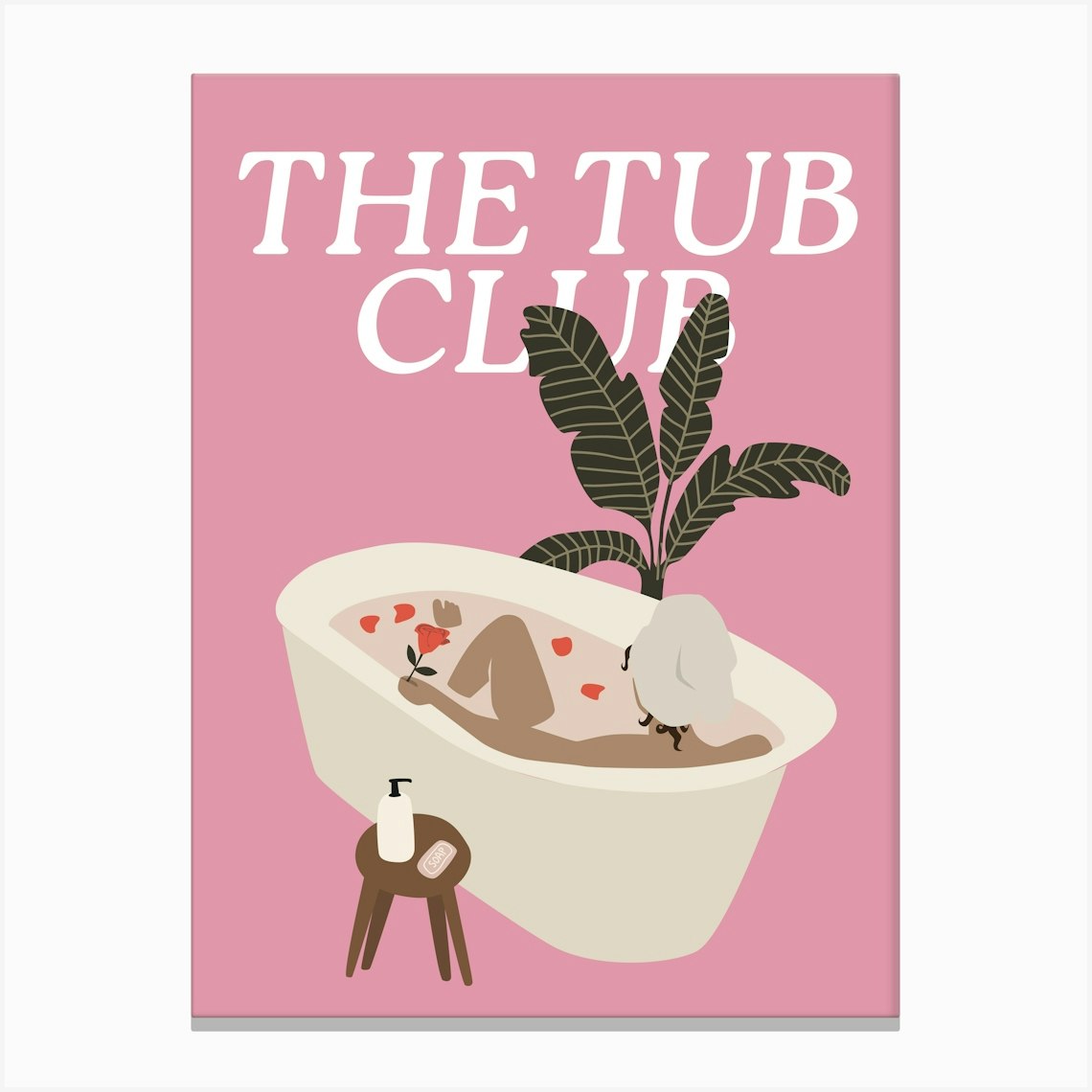 The Tub Club | Boho Mid Century Modern Cute Bathroom 1 Canvas Print by September23rd