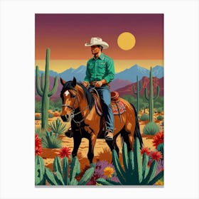 Cowboy In The Desert 1 Canvas Print