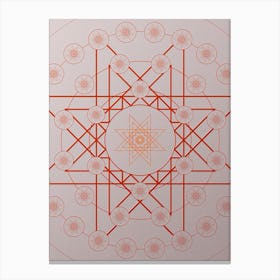 Geometric Glyph Circle Array in Tomato Red n.0279 Canvas Print