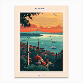 Istanbul Travel Poster Sunset Poster Canvas Print