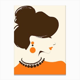 Fashion girl in orange 01 Canvas Print