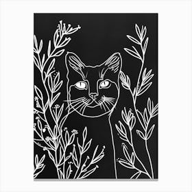 British Shorthair Cat Minimalist Illustration 1 Canvas Print