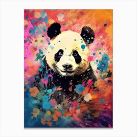 Panda Art In Collage Art Style 4 Canvas Print