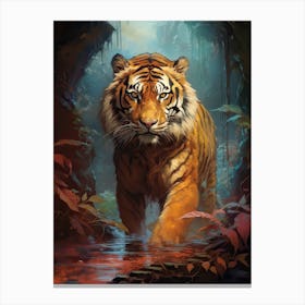 Tiger Art In Romanticism Style 2 Canvas Print