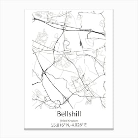 Bellshill,United Kingdom Minimalist Map Toile