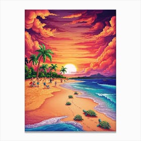 Sunset At The Beach 15 Canvas Print