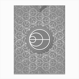 Geometric Glyph Sigil with Hex Array Pattern in Gray n.0073 Canvas Print
