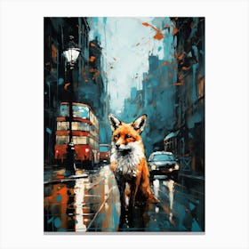 Red Fox Canvas Splat Painting 3 Canvas Print