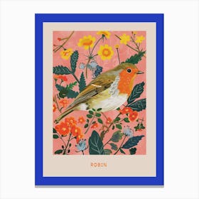 Spring Birds Poster Robin 1 Canvas Print