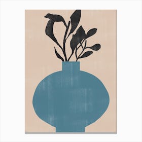 Blue Vase With Flowers Canvas Print