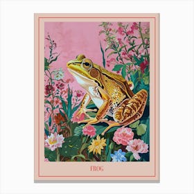 Floral Animal Painting Frog 2 Poster Canvas Print