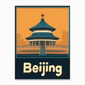 Aihrgdesign A Retro Travel Poster For Beijing Featuring The S 8014cc53 6536 4470 8734 8d9dfe9f7094 3 Canvas Print