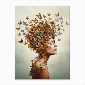 Head full of Butterflies Canvas Print