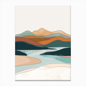 Mount Greylock Usa Color Line Drawing (6) Canvas Print