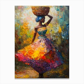 African Woman With Basket 18 Canvas Print