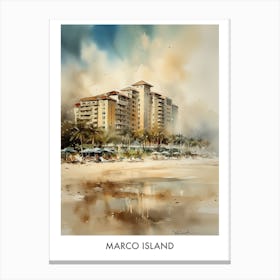 Marco Island Watercolor 3travel Poster Canvas Print